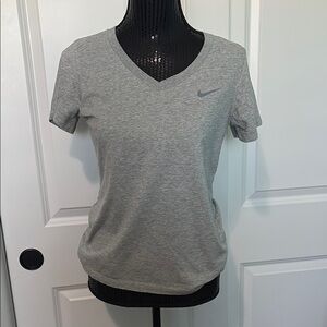Nike Women's Grey V-Neck Top